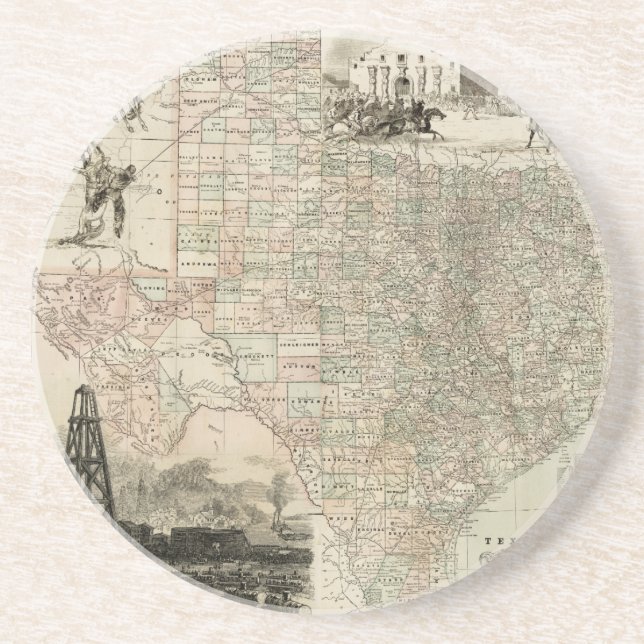 Porta-copos Mapa do Texas com o County Borders (Frente)