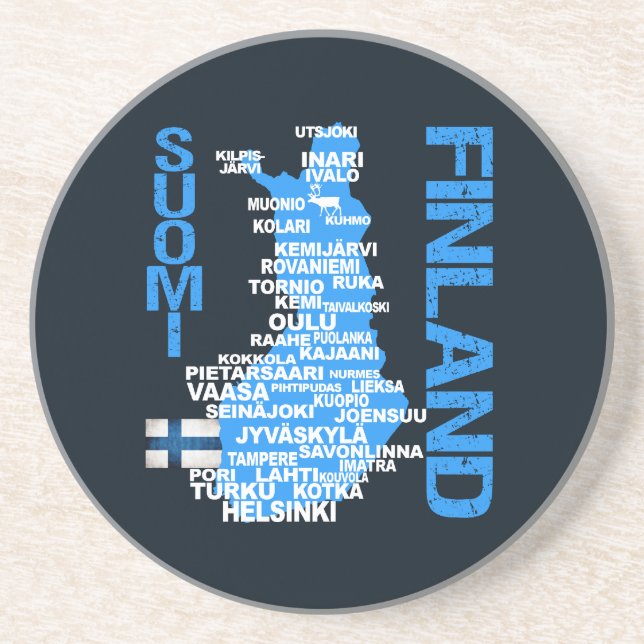 PORTA COPOS MAPA FINLÂNDIA (Frente)