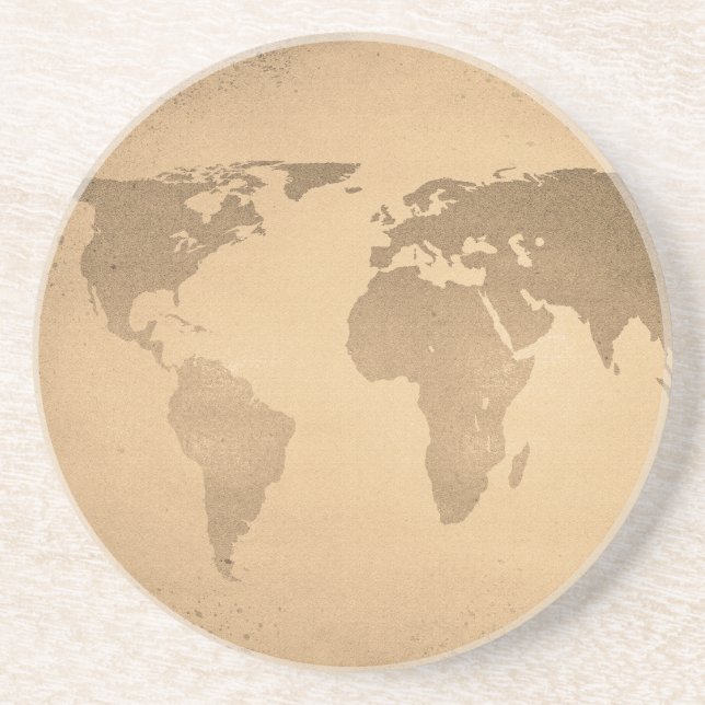 Porta-copos Mapa mundial da Vintage (Frente)