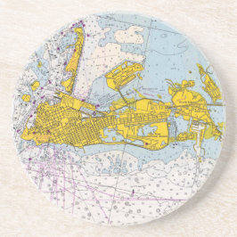 Porta-copos Mapa náutico ocidental chave