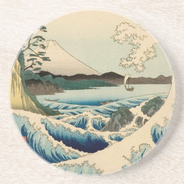 Porta-copos Mar Japonês de Satta Hiroshige Art (Frente)