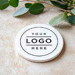 Porta-copos Marca Logotipo Comercial Personalizado Branco redo<br><div class="desc">Uma porta copos personalizada profissional para a sua empresa apresenta a imagem de design de logotipo impressa em uma porta copos de arenito redondo. Basta adicionar seu logotipo no lugar da imagem de marcador de posição preto. Outros textos, como um slogan ou um site, também poderiam ser adicionados por meio...</div>