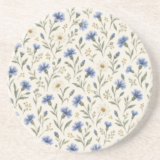 Porta-copos Margaridas-Azuis e Margaridas de Marfim em Creme