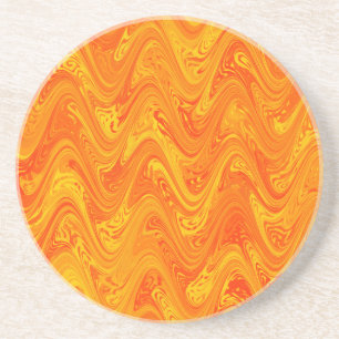 Porta-copos Marmoreio Laranja Amarelo Vermelho Padrão