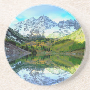 Porta-copos Maroon Bells refletindo no Lago Maroon