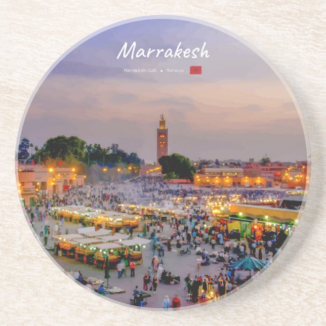 Porta-copos Marraquexe, Marrocos - Praça Jemaa el Fnaa (Frente)