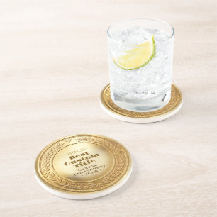 Porta-copos Medalha de Ouro Realista 3D Personalizável e Premi