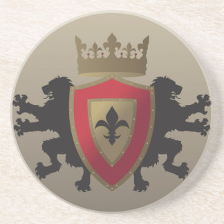 Porta copos medieval vermelha do arenito da