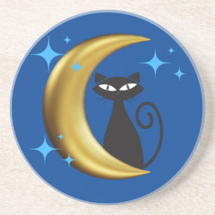 Porta-copos Meio século Moderno MCM Retro Atômico Negro