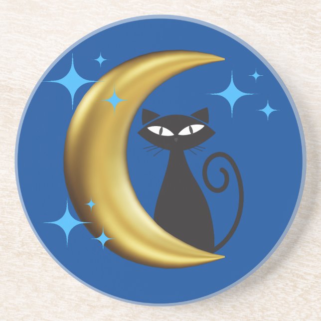 Porta-copos Meio século Moderno MCM Retro Atômico Negro (Frente)