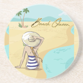 Porta-copos menina de praia