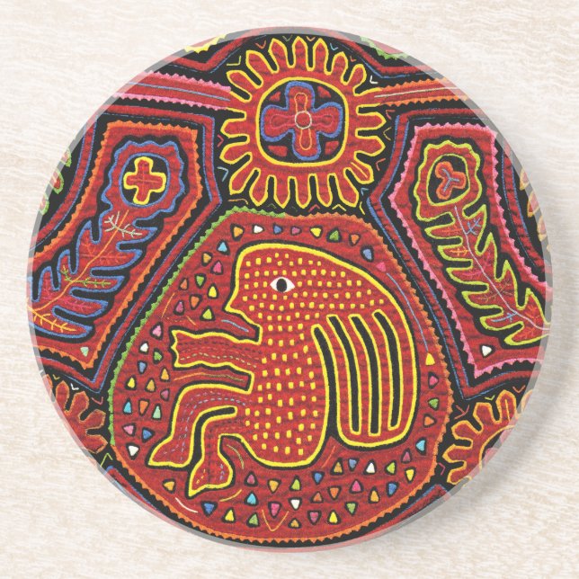 Porta-copos Menina índia Kuna em uma bicicleta (Frente)