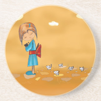 Porta-copos meninas e gatos