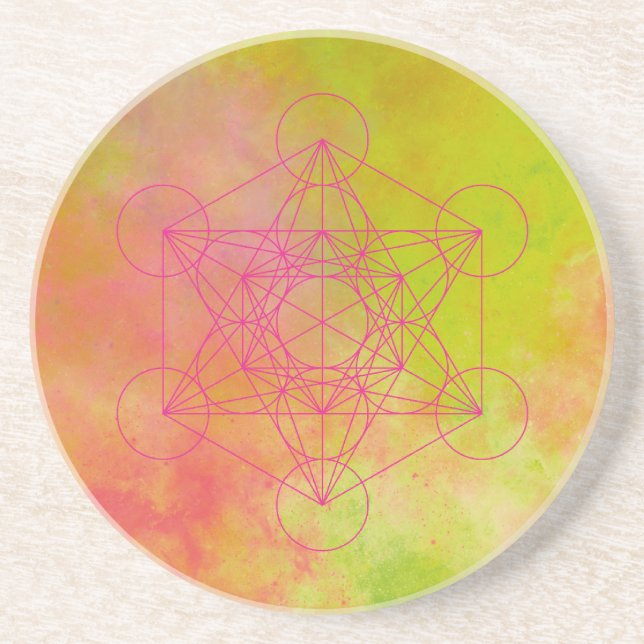 Porta-copos Metatron, chakra, zen, geométrico sagrado, anjo, (Frente)