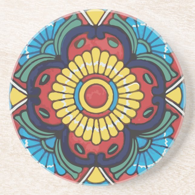 Porta-copos Mexican red talavera tile (Frente)