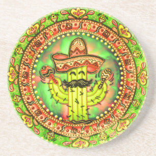 Porta-copos Mexicano Fiesta Cinco de Mayo Sombrero Hat Green