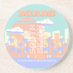 Porta-copos Miami Beach, Miami Viagem Art, Preppy Room, Pastel