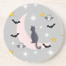 Porta-copos Mikitiez Black cat bat halloween outono lua de inv