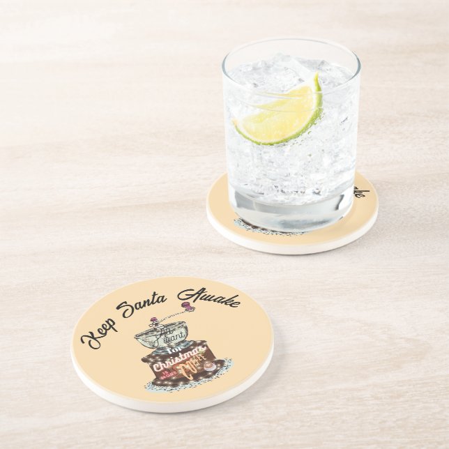 Porta-copos Mikitiez café, natal, citando cafeína fofa (Lateral)