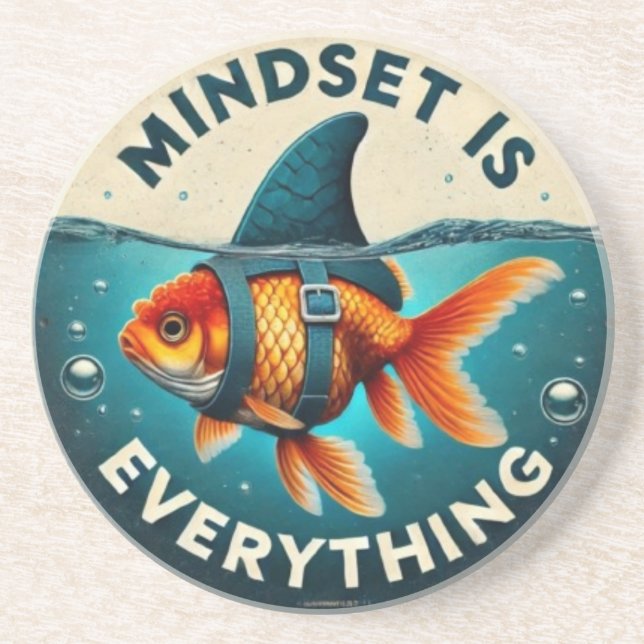Porta-copos Mindset Is Everything Goldfish Motivational Quote (Frente)