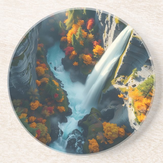 Porta-copos Modern Navy & Gold Abstract Mountain Peak – Luxury (Frente)