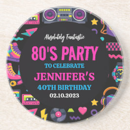 Porta-copos Modern Retro Neon 80’s Birthday Party for Adults