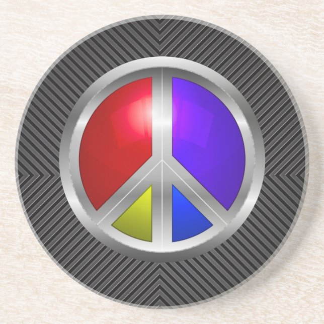 Porta-copos Modern Sleek Metallic Peace Sign (Frente)