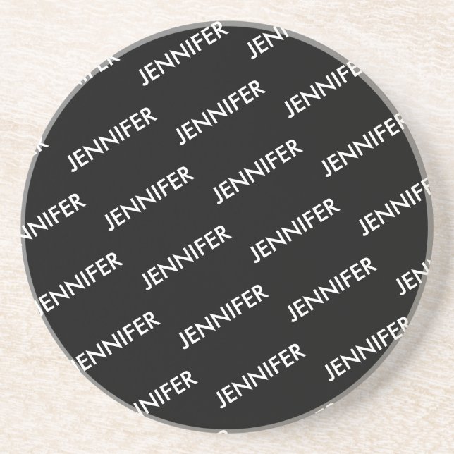 Porta-copos Moderno Extravagante Você O Nomeia Preto Personali (Frente)