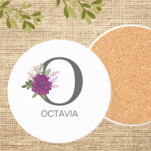 Mogno Dália Floral Alfabeto Letra Monograma  