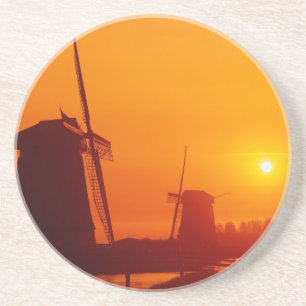 Porta-copos Moinhos de vento ao pôr do sol, Schermerhorn, Hola