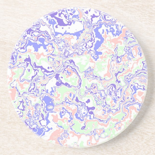 Porta-copos Mole Pastel Funky Boho Retro Abstrato Marble (Frente)