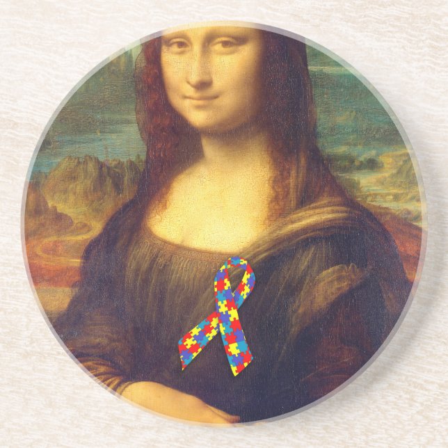 Porta-copos Mona Lisa Com Fita De Quebra-cabeça (Frente)