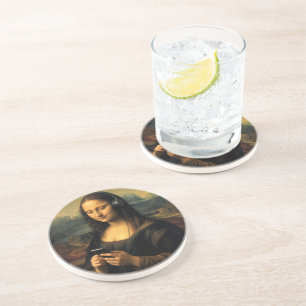 Porta-copos Mona Lisa Moderna com Smartphone