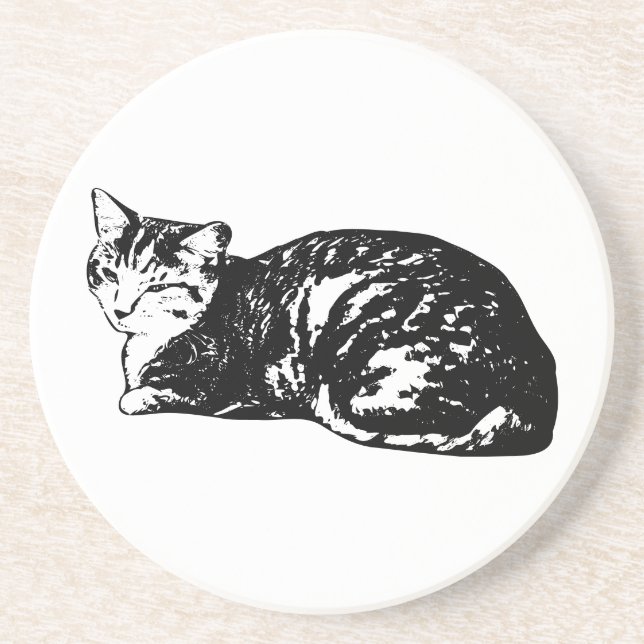 Porta copos Monocromática de Gato Mentiroso (Frente)