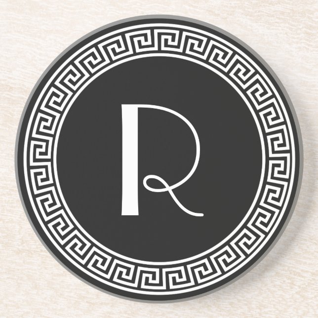 Porta-copos Monograma chave grego do design (Frente)