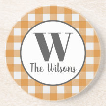 Monograma da Xadrez Búfalo Branco Laranja