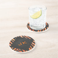 Monograma de Laranja e Zebra Negra
