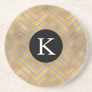 Porta-copos Monograma Dourado Chic Purple