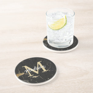 Porta-copos Monograma Dourado Marble