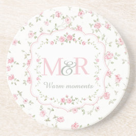 Porta-copos Monograma Floral Romântico | Estilo Cottagecore Vi