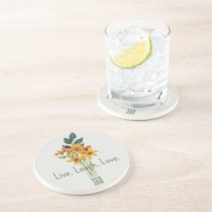 Porta-copos Monograma, Flores Enchidas Em Papel, Arredondar Sa