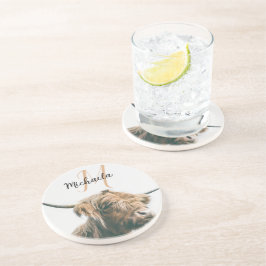 Porta-copos Monograma inicial do retrato das vacas altas