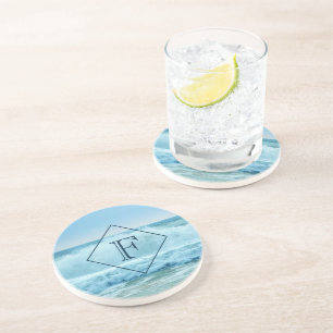 Porta-copos Monograma Onda Oceânica Caindo em Curso