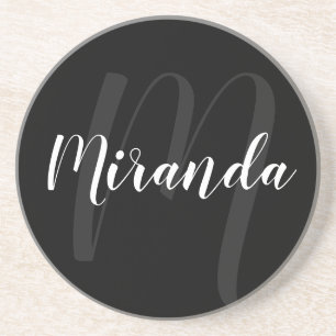 Porta-copos Monograma Personalizado de Script Moderno e Nome P