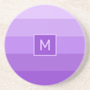 Porta-copos Monograma personalizado Lilac Stripes