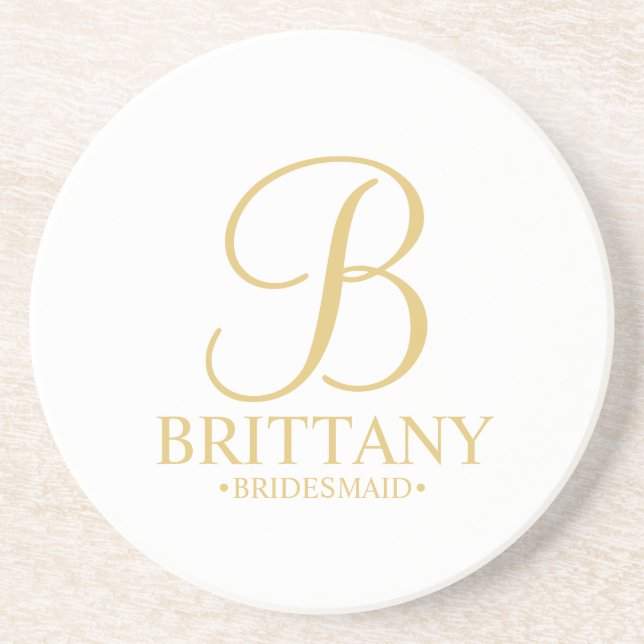 Porta-copos Monograma Personalizado Moderno e Nome Bridesmaid (Frente)