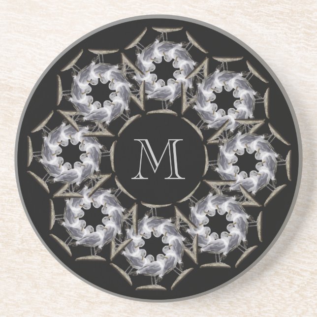 Porta copos Monogrammed da gaivota (Frente)