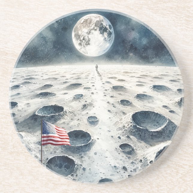 Porta-copos Moon Landing - Astronaut & American Flag (Frente)