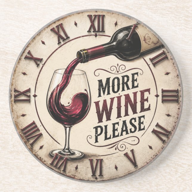 Porta-copos More Wine Please Rustic Vineyard Home Bar (Frente)