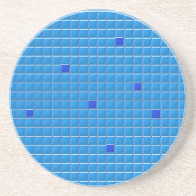 Porta copos - Mosaico Azul Quadrado (Frente)